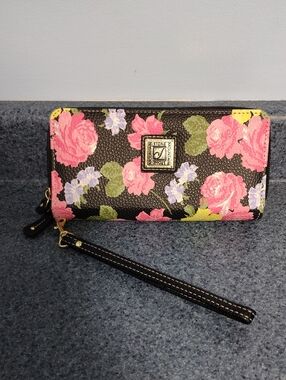 Stone Mountain  Floral Double Zip Wristlet Wallet NWOT